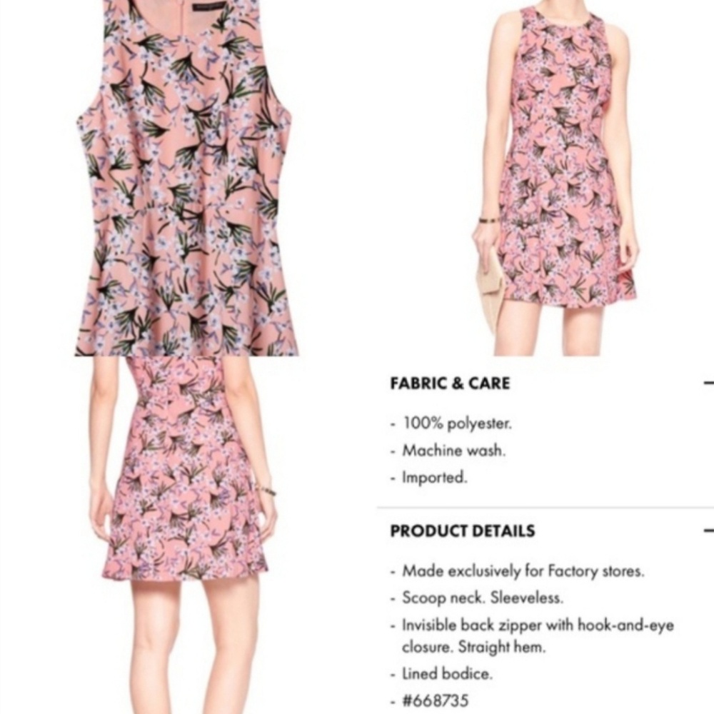 Floral Racerback Fit & Flare Coral NWOT Dress